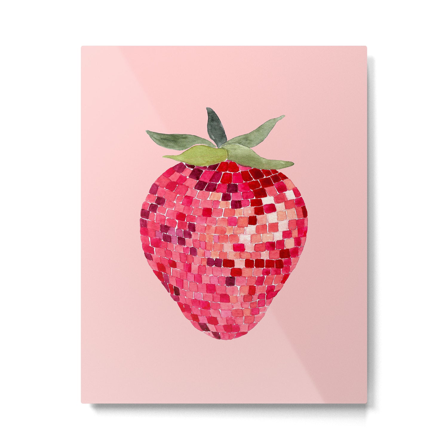 Disco Ball Strawberry Metal Print Gallery Image 6