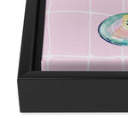 Pink Aesthetic Martini Glass with Cherry Framed Canvas Print Gallery Image 3