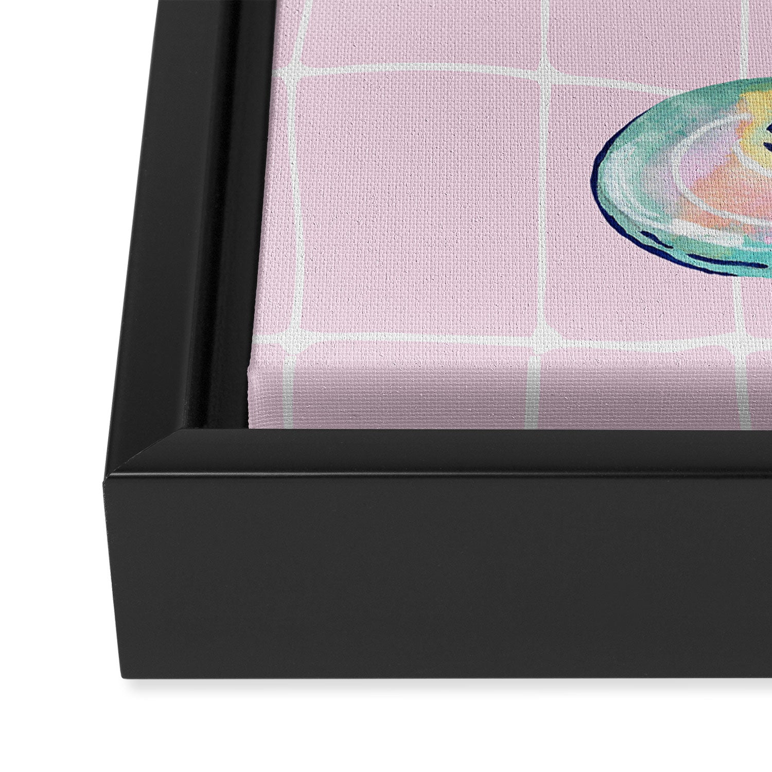 Pink Aesthetic Martini Glass with Cherry Framed Canvas Print Gallery Image 3