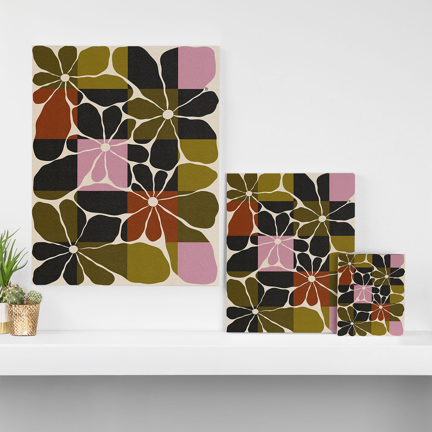 Block Flowers Canvas Print Gallery Image 3