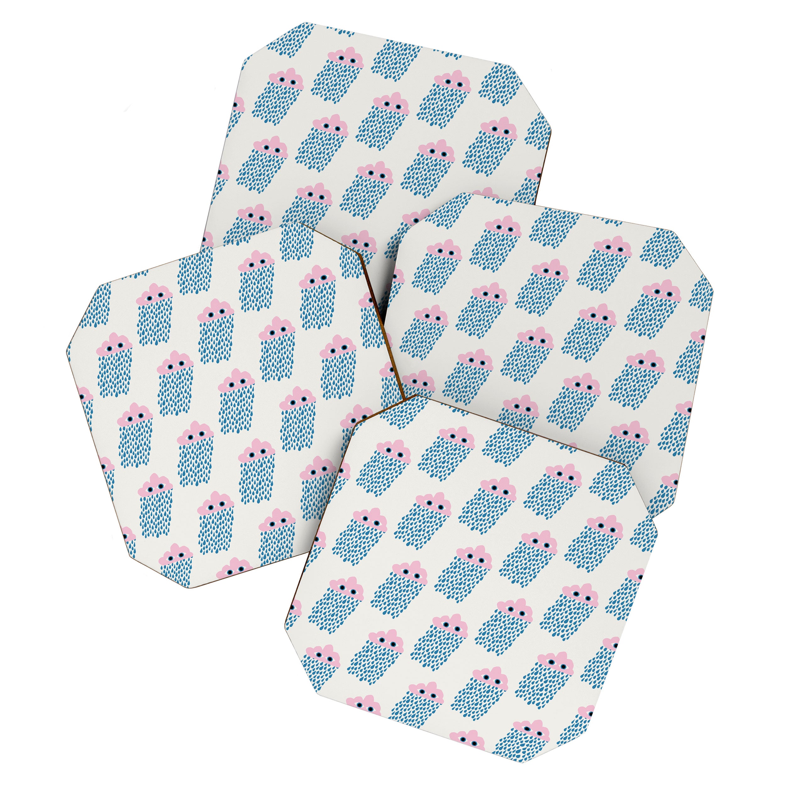 Pink Rain Pattern Coaster Gallery Image 1
