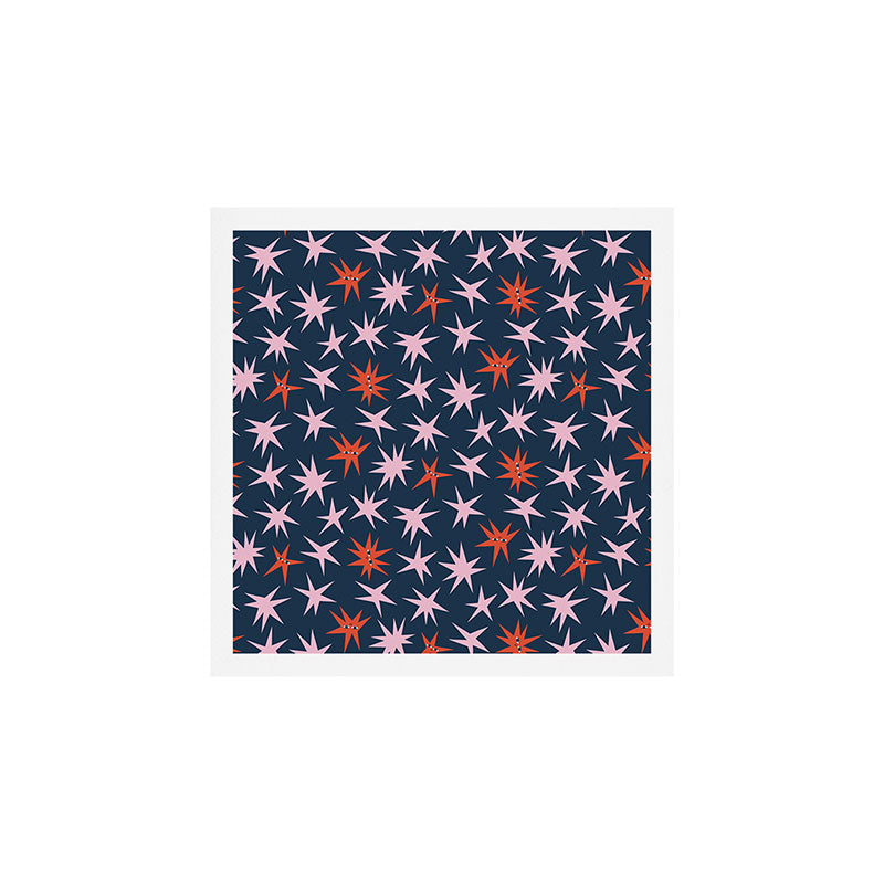 Pink Stars Pattern Art Print Gallery Image 1