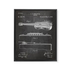 Acoustic Guitar Patent - Guitar Player Music Lover Art - Black Chalkboard Framed Canvas Print Gallery Image 8