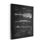 Acoustic Guitar Patent - Guitar Player Music Lover Art - Black Chalkboard Framed Canvas Print Gallery Image 2