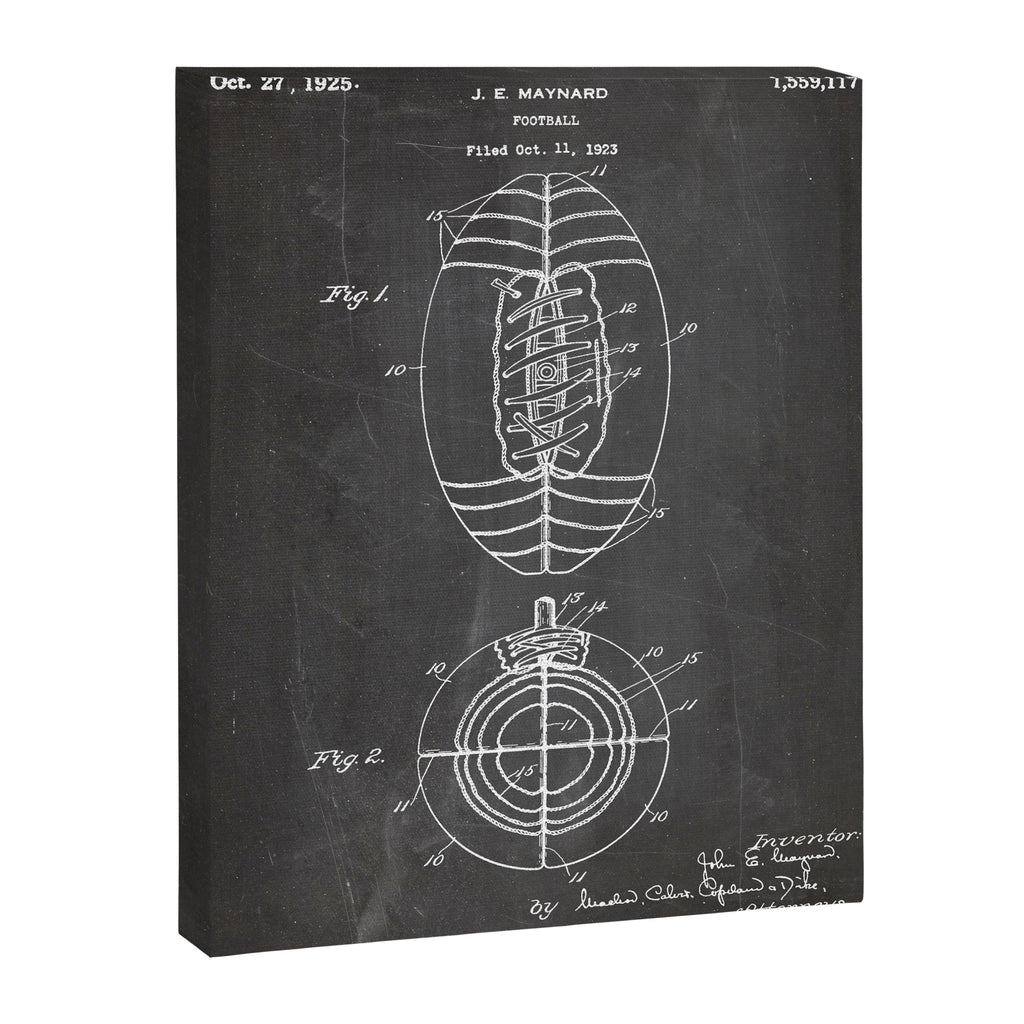 American Football Patent - Football Art - Black Chalkboard Canvas Print Gallery Image 8