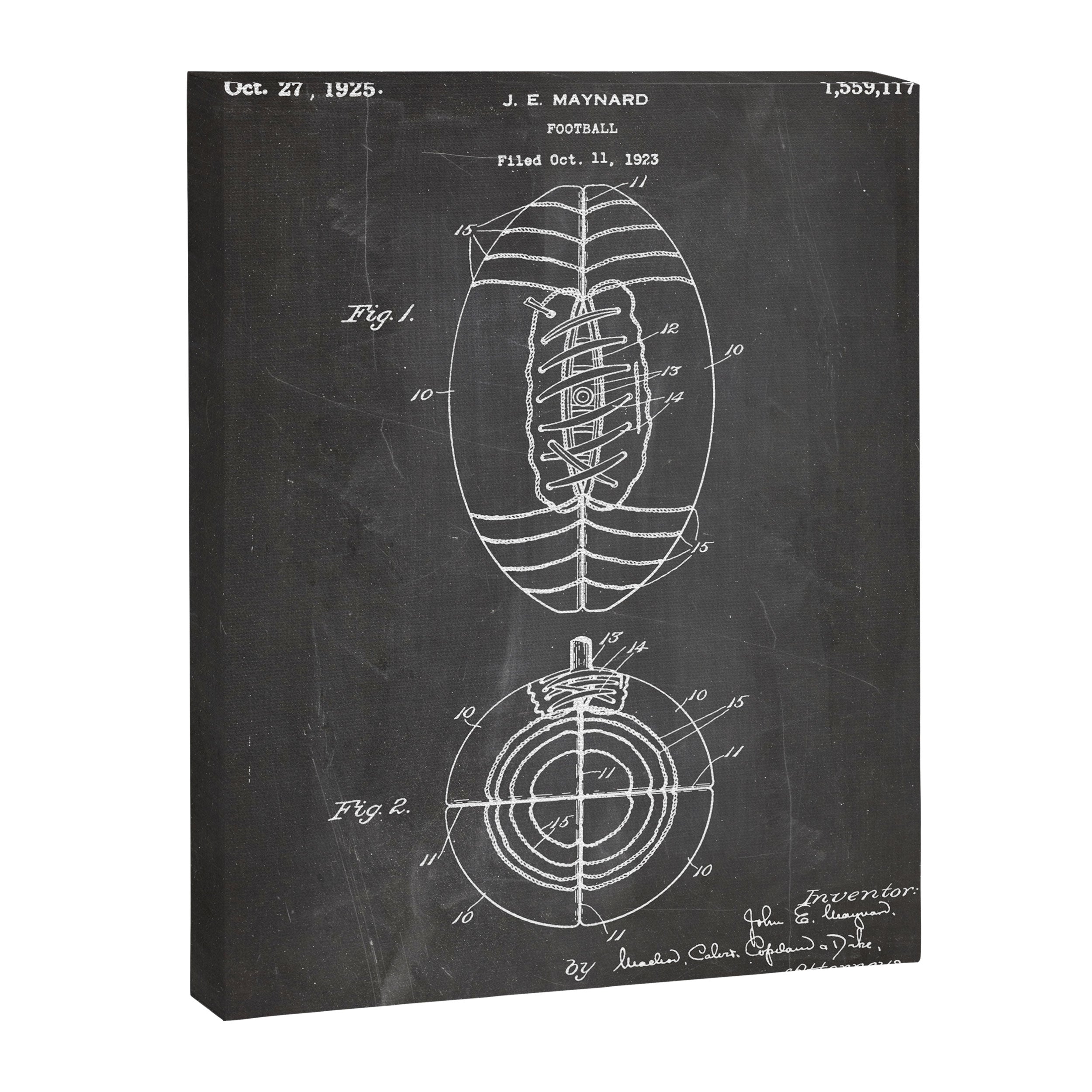 American Football Patent - Football Art - Black Chalkboard Canvas Print Gallery Image 8