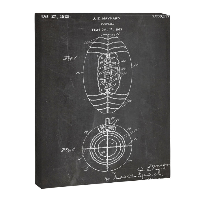 American Football Patent - Football Art - Black Chalkboard Canvas Print Gallery Image 1