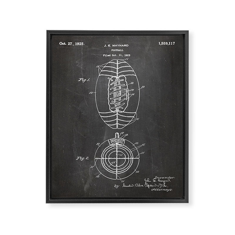 American Football Patent - Football Art - Black Chalkboard Framed Canvas Print Gallery Image 8
