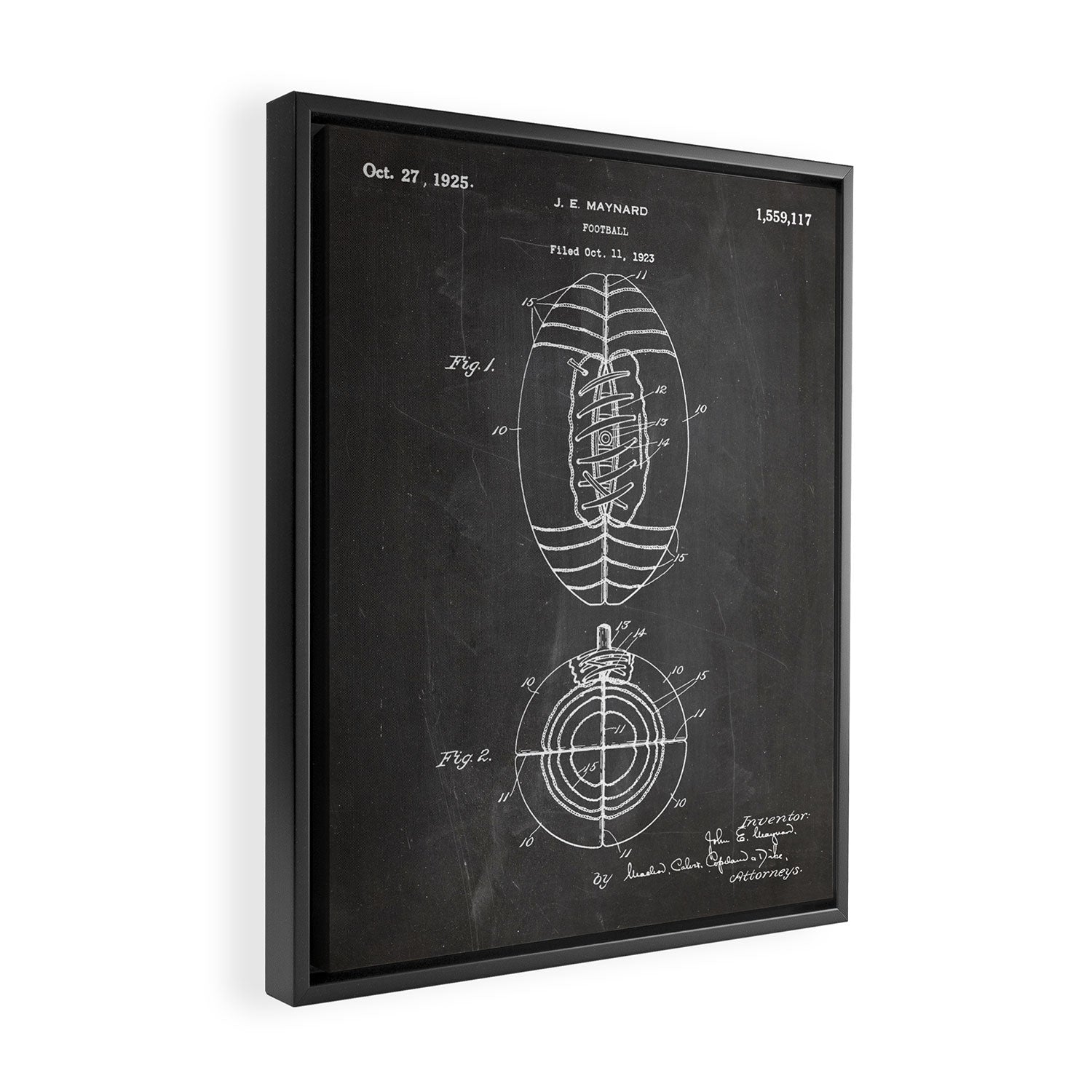 American Football Patent - Football Art - Black Chalkboard Framed Canvas Print Gallery Image 2