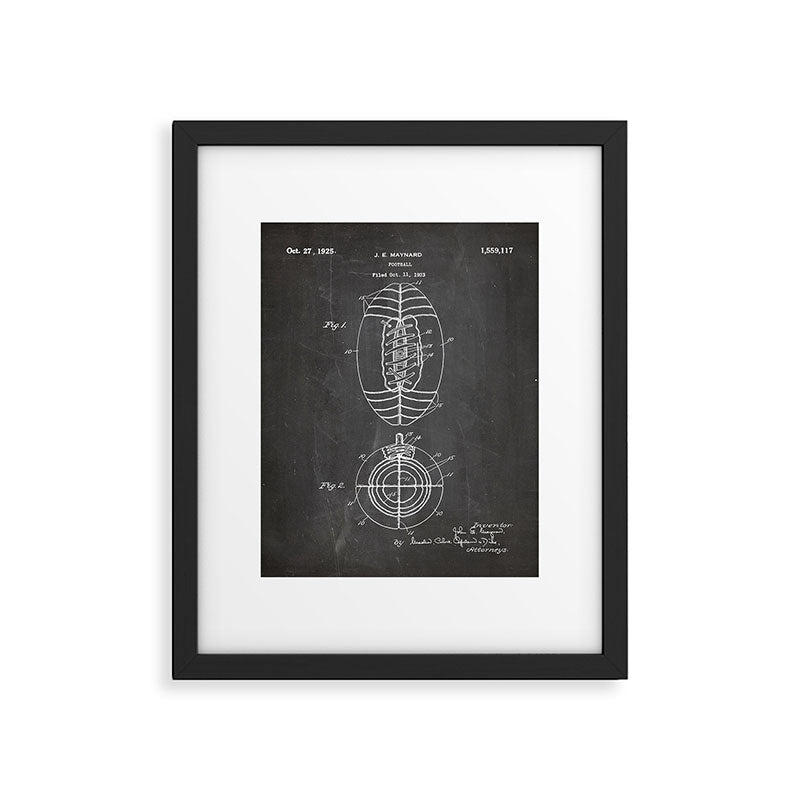 American Football Patent - Football Art - Black Chalkboard Framed Art Print Gallery Image 6