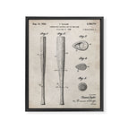 Baseball Bat Patent - Baseball Art - Antique Framed Canvas Print Gallery Image 8