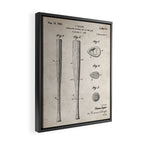Baseball Bat Patent - Baseball Art - Antique Framed Canvas Print Gallery Image 2