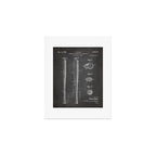 Baseball Bat Patent - Baseball Art - Black Chalkboard Art Print Gallery Image 1