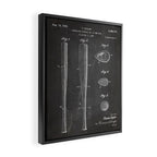 Baseball Bat Patent - Baseball Art - Black Chalkboard Framed Canvas Print Gallery Image 2
