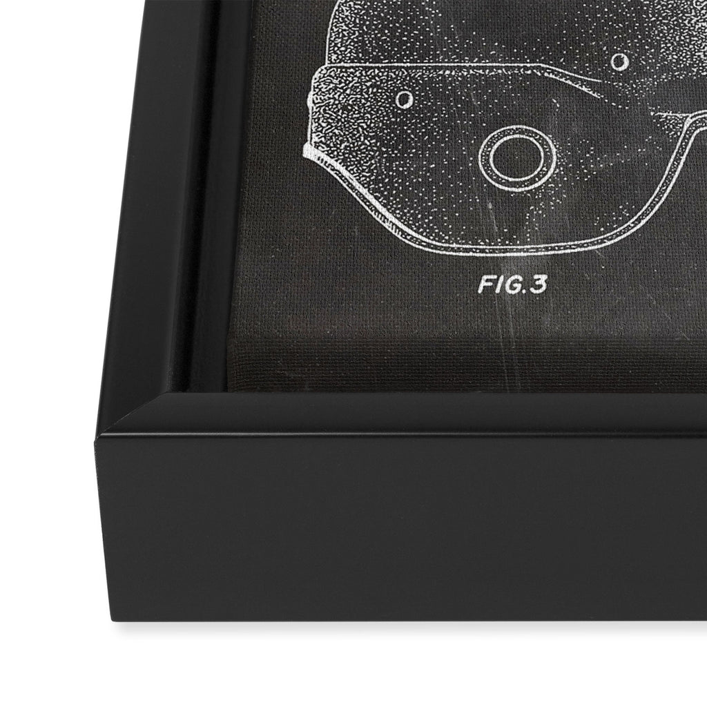 Baseball Helmet Patent - Baseball Player Art - Black Chalkboard Framed Canvas Print Gallery Image 3