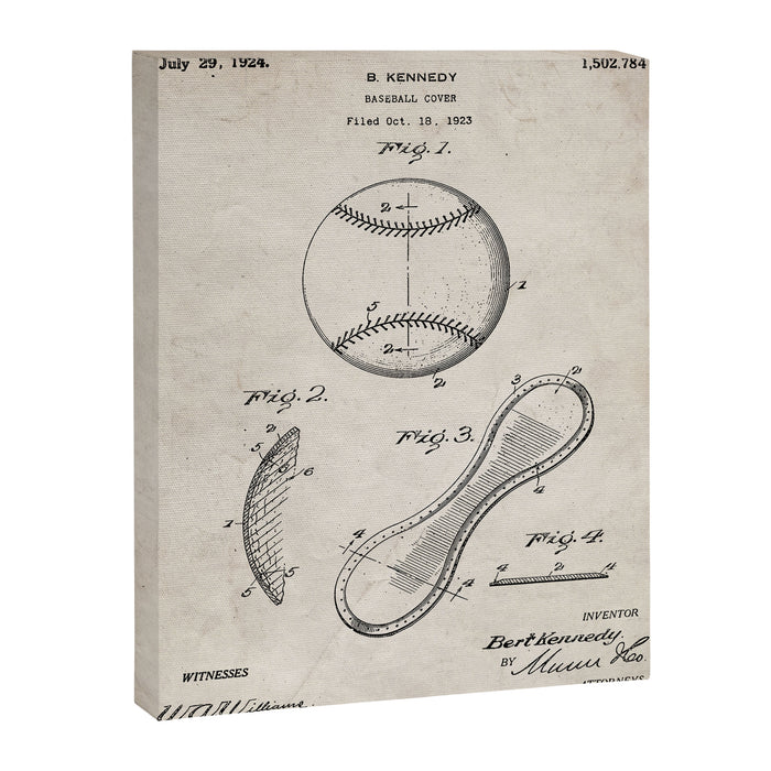 Baseball Patent - Softball Art - Antique Canvas Print Gallery Image 1
