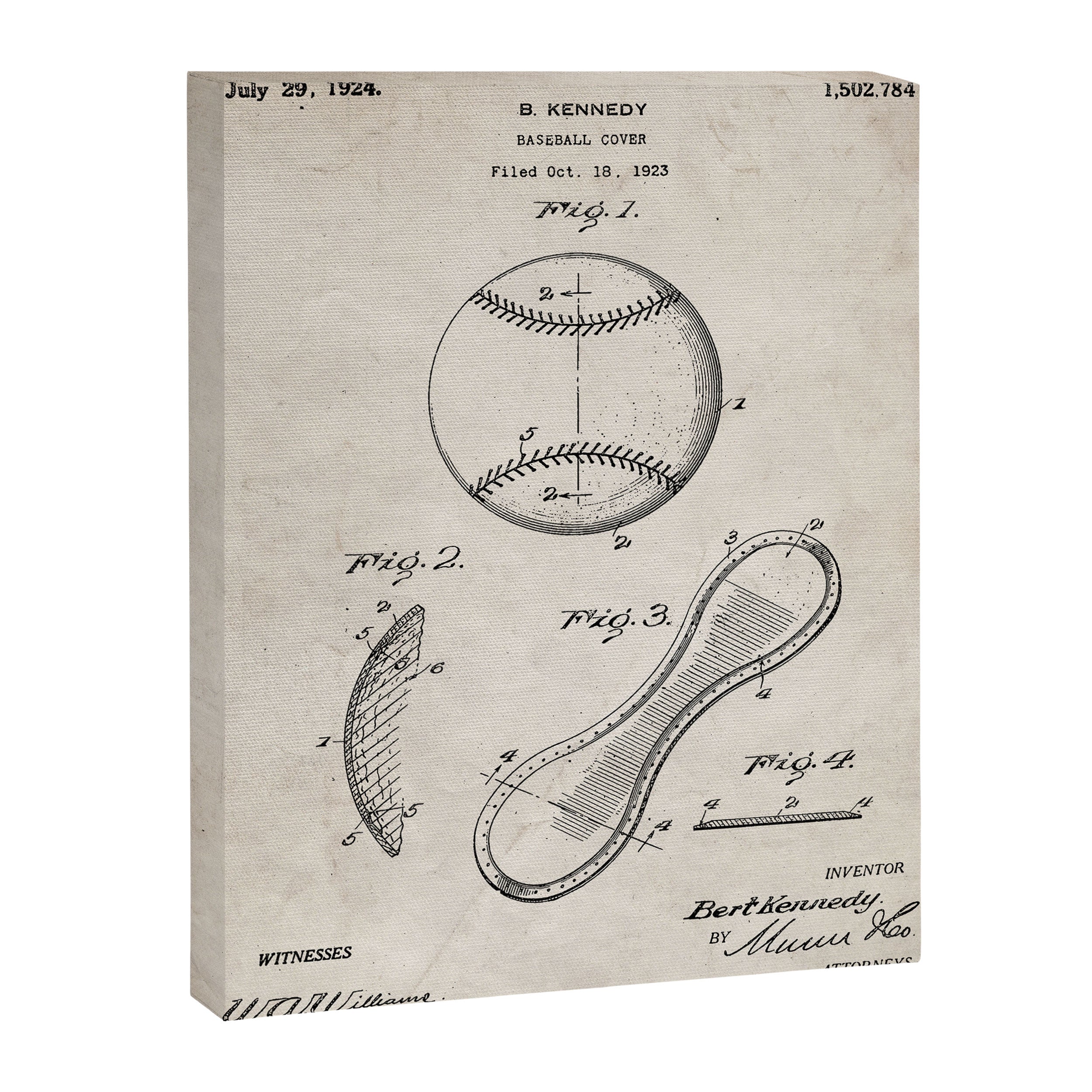 Baseball Patent - Softball Art - Antique Canvas Print Gallery Image 8