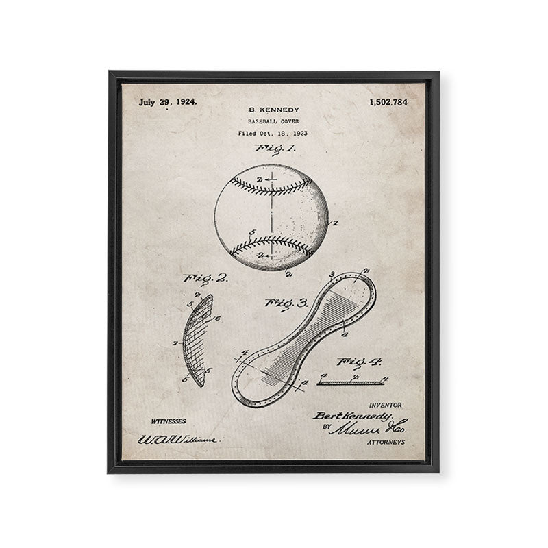 Baseball Patent - Softball Art - Antique Framed Canvas Print Gallery Image 8