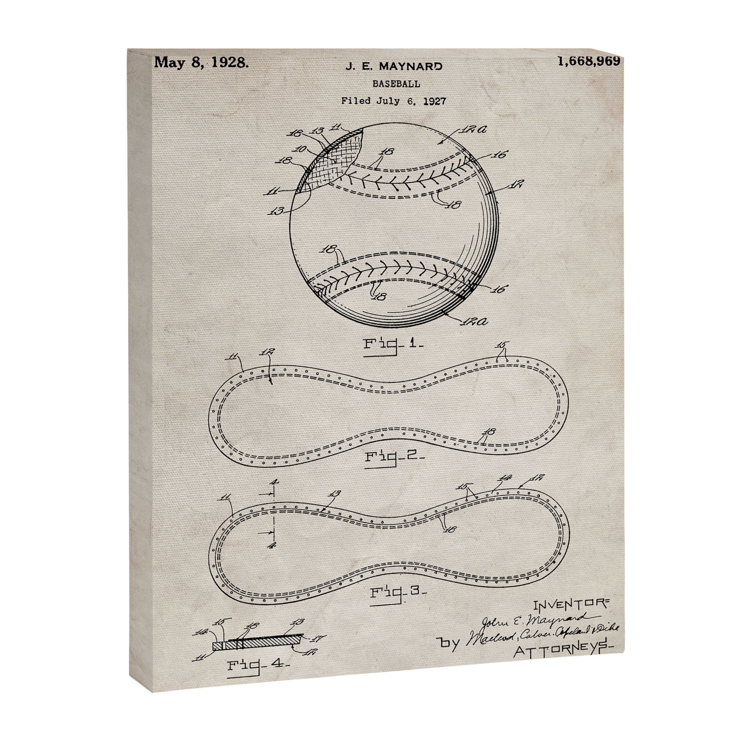Baseball Patent - Softball Art - Antique Canvas Print Gallery Image 8