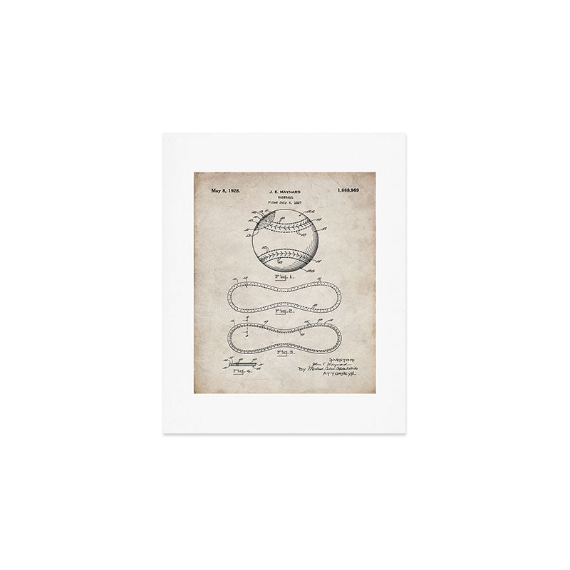 Baseball Patent - Softball Art - Antique Art Print Gallery Image 1