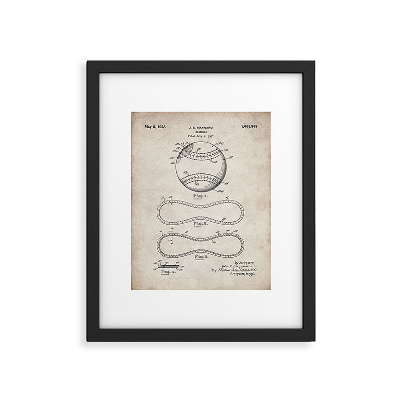 Baseball Patent - Softball Art - Antique Framed Art Print Gallery Image 6