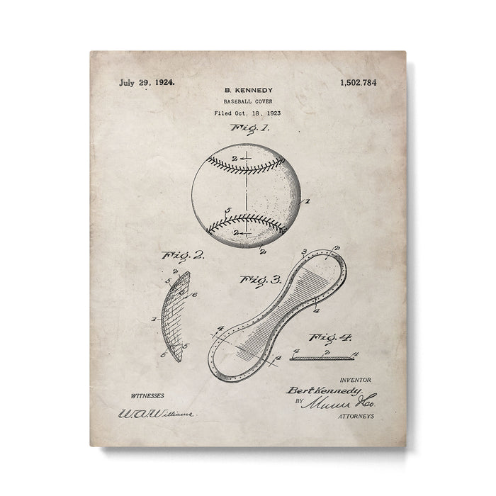 Baseball Patent - Softball Art - Antique Metal Print Gallery Image 1