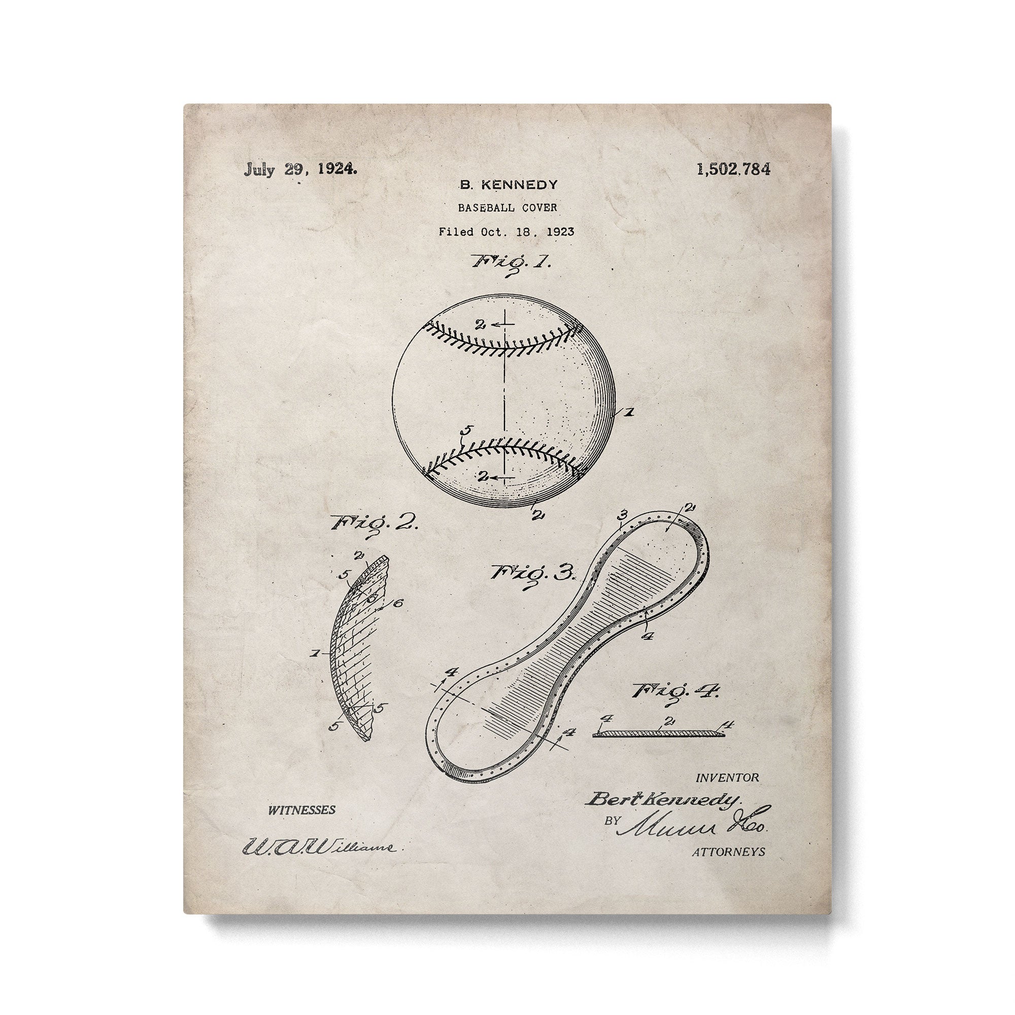 Baseball Patent - Softball Art - Antique Metal Print Gallery Image 6
