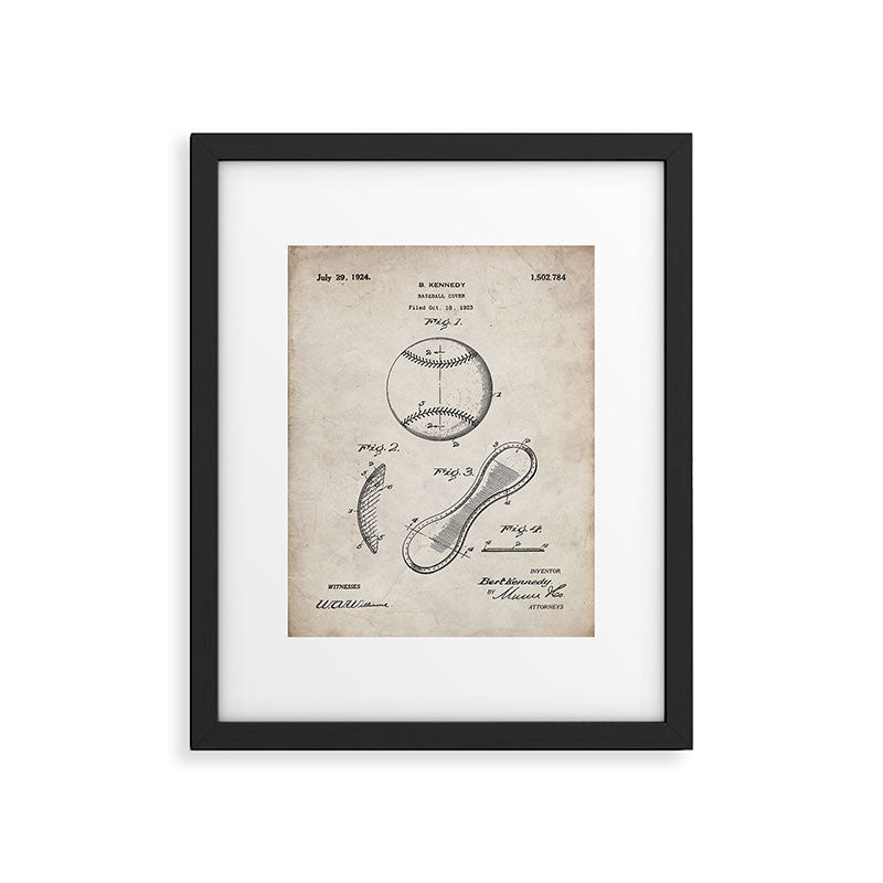 Baseball Patent - Softball Art - Antique Framed Art Print Gallery Image 6