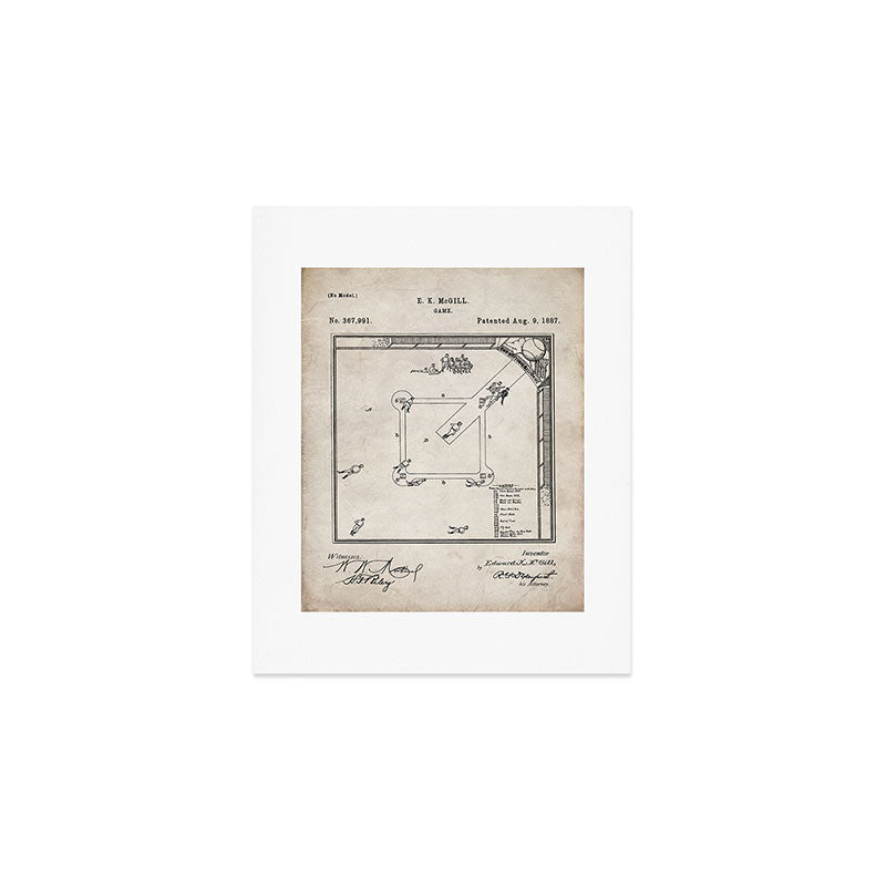 Baseball Patent - Sports Fan Softball Baseball Art - Antique Art Print Gallery Image 1