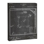 Baseball Patent - Sports Fan Softball Baseball Art - Black Chalkboard Canvas Print Gallery Image 8