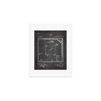 Baseball Patent - Sports Fan Softball Baseball Art - Black Chalkboard Art Print Gallery Image 1