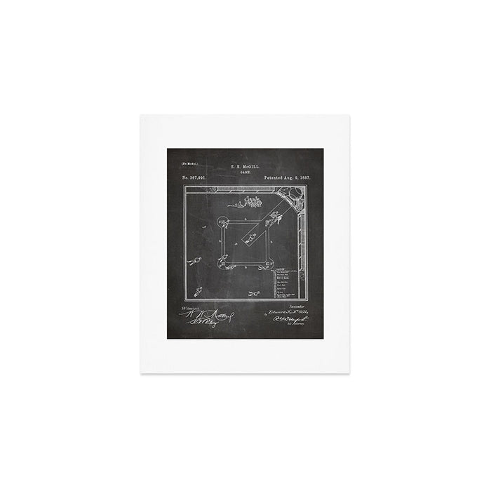Baseball Patent - Sports Fan Softball Baseball Art - Black Chalkboard Art Print Gallery Image 1