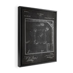 Baseball Patent - Sports Fan Softball Baseball Art - Black Chalkboard Framed Canvas Print Gallery Image 2