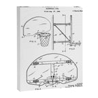 Basketball Net Patent - Basketball Fan Coach Player Art - White Canvas Print Gallery Image 8