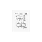 Basketball Net Patent - Basketball Fan Coach Player Art - White Art Print Gallery Image 1