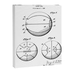 Basketball Patent - Sports Fan Team Coach Art - White Canvas Print Gallery Image 8