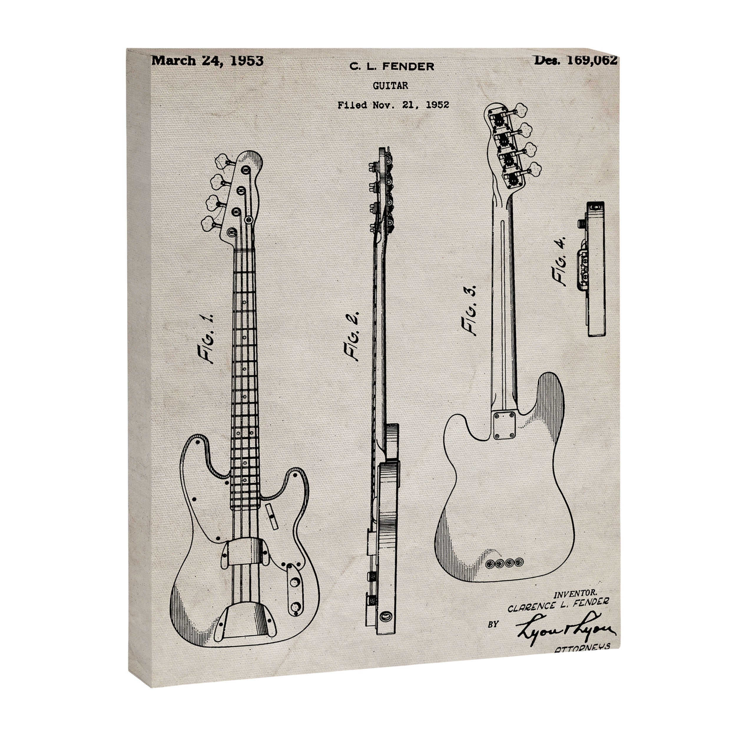 Bass Guitar Patent - Bass Guitarist Art - Antique Canvas Print Gallery Image 8