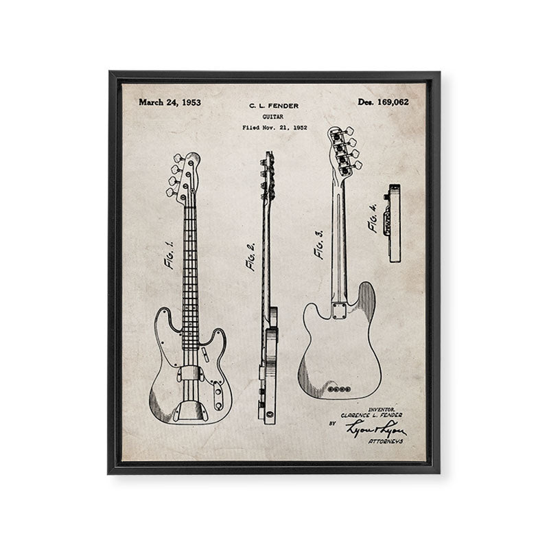 Bass Guitar Patent - Bass Guitarist Art - Antique Framed Canvas Print Gallery Image 8