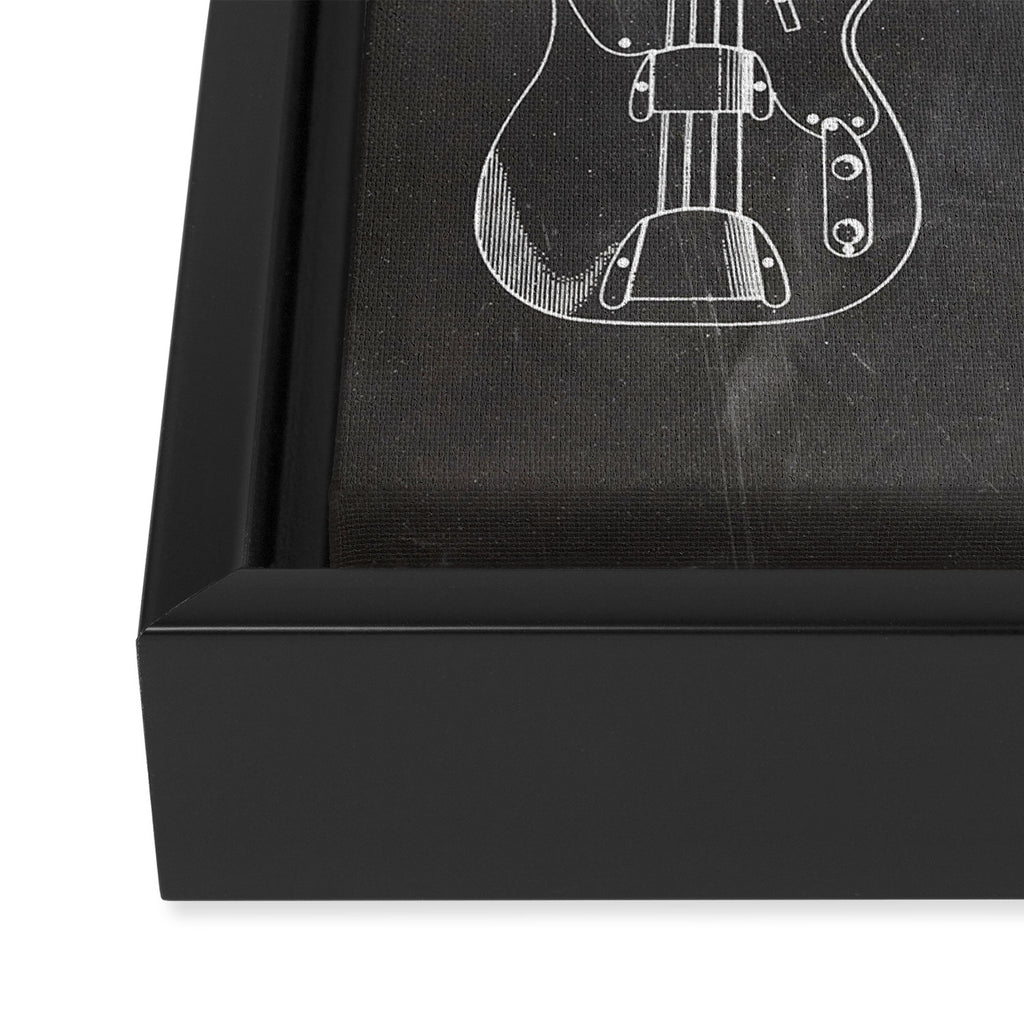 Bass Guitar Patent - Bass Guitarist Art - Black Chalkboard Framed Canvas Print Gallery Image 3