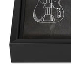 Bass Guitar Patent - Bass Guitarist Art - Black Chalkboard Framed Canvas Print Gallery Image 3