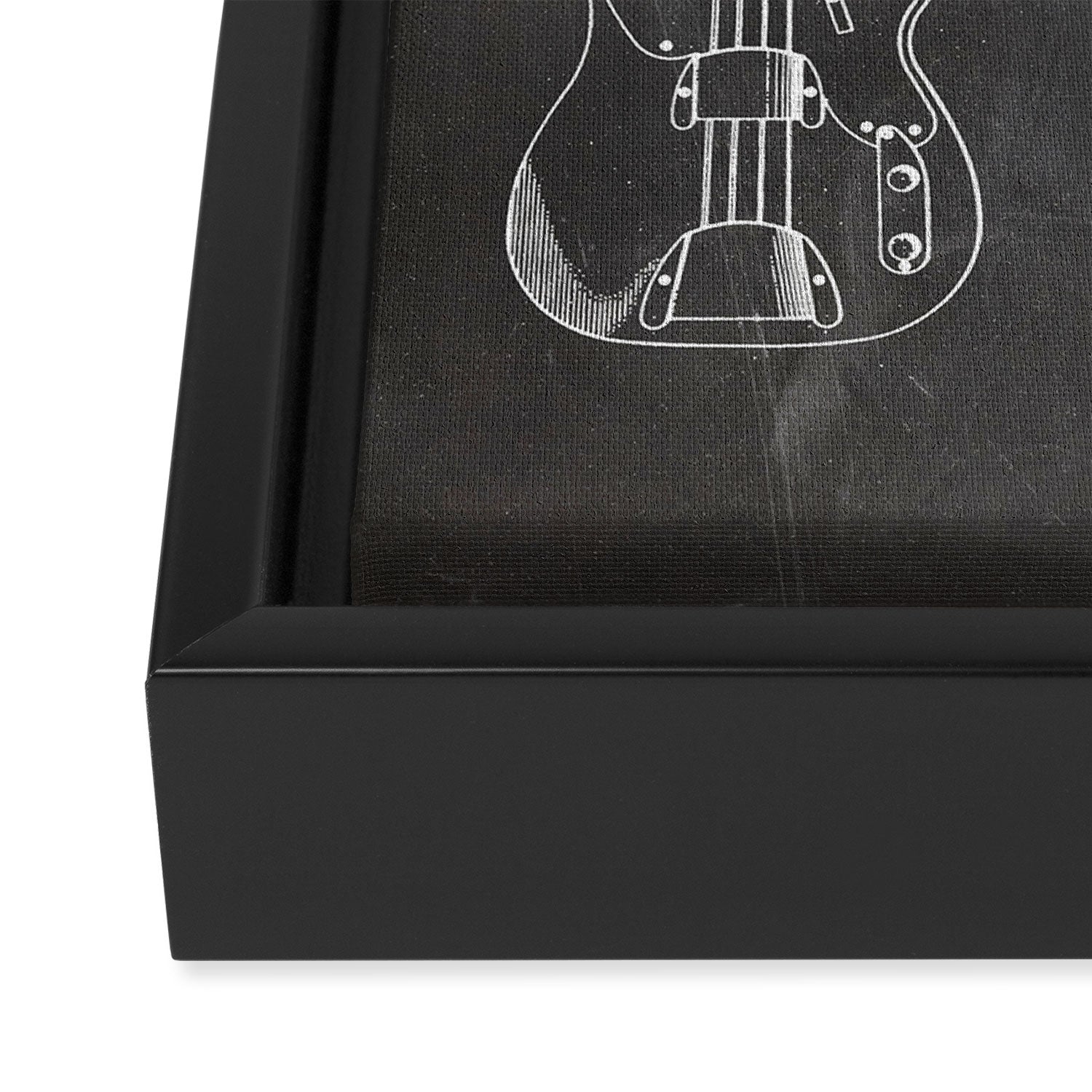 Bass Guitar Patent - Bass Guitarist Art - Black Chalkboard Framed Canvas Print Gallery Image 3