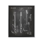 Bass Guitar Patent - Bass Guitarist Art - Black Chalkboard Framed Canvas Print Gallery Image 8