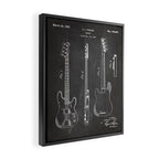 Bass Guitar Patent - Bass Guitarist Art - Black Chalkboard Framed Canvas Print Gallery Image 2
