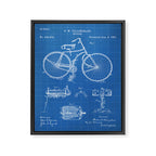 Bicycle Patent - Cyclling Art - Blueprint Framed Canvas Print Gallery Image 8