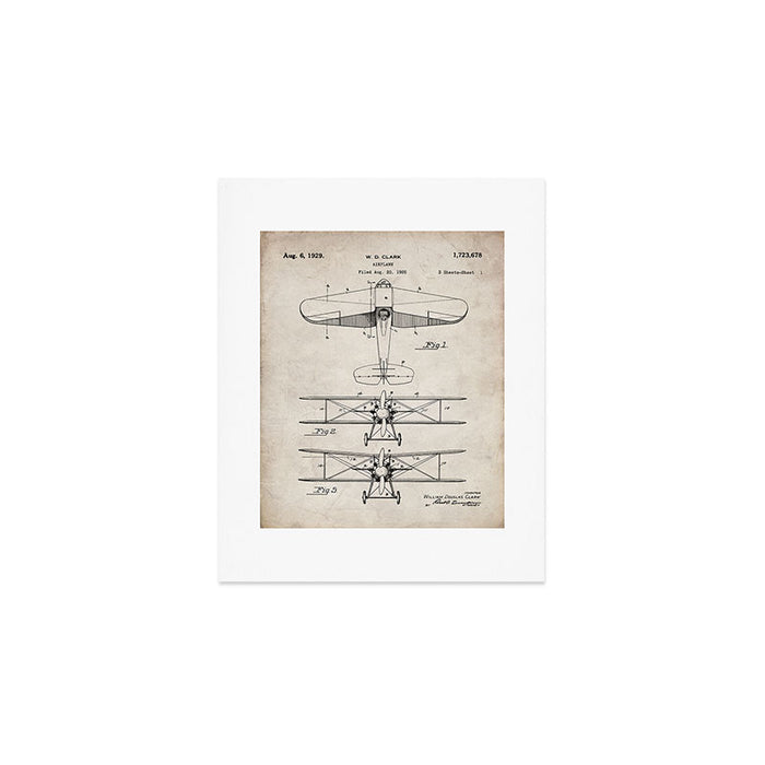 Biplane Patent - Aviation Art - Antique Art Print Gallery Image 1