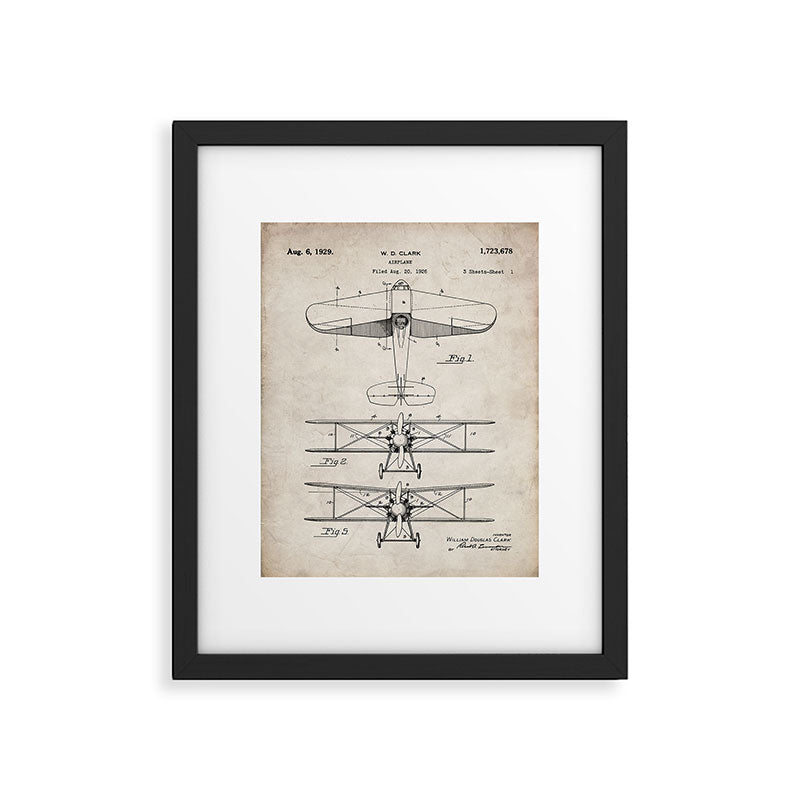Biplane Patent - Aviation Art - Antique Framed Art Print Gallery Image 4