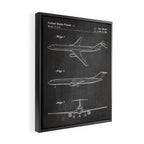 Boeing 777 Airliner Patent - 777 Airplane Art - Black Chalkboard Framed Canvas Print Gallery Image 2