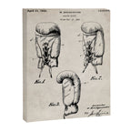 Boxing Gloves Patent - Boxer Trainer Coach Gym Art - Antique Canvas Print Gallery Image 8