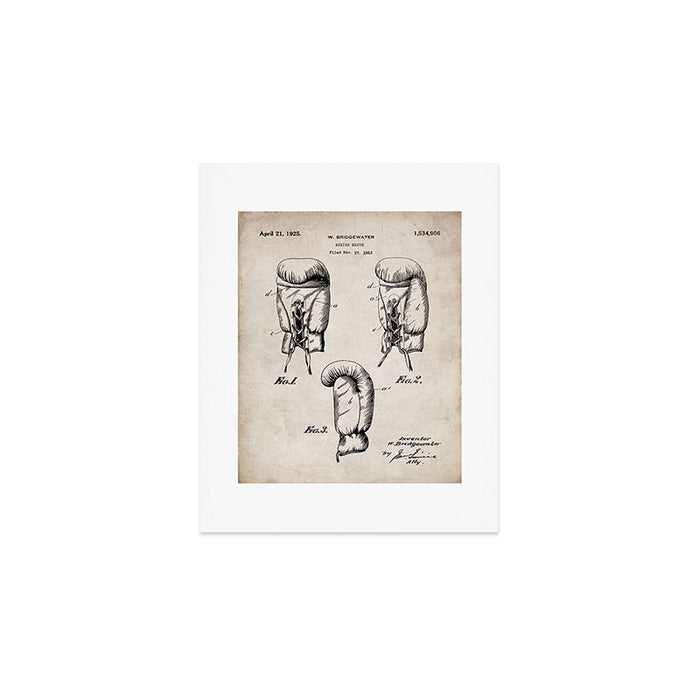 Boxing Gloves Patent - Boxer Trainer Coach Gym Art - Antique Art Print Gallery Image 1