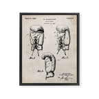 Boxing Gloves Patent - Boxer Trainer Coach Gym Art - Antique Framed Canvas Print Gallery Image 8